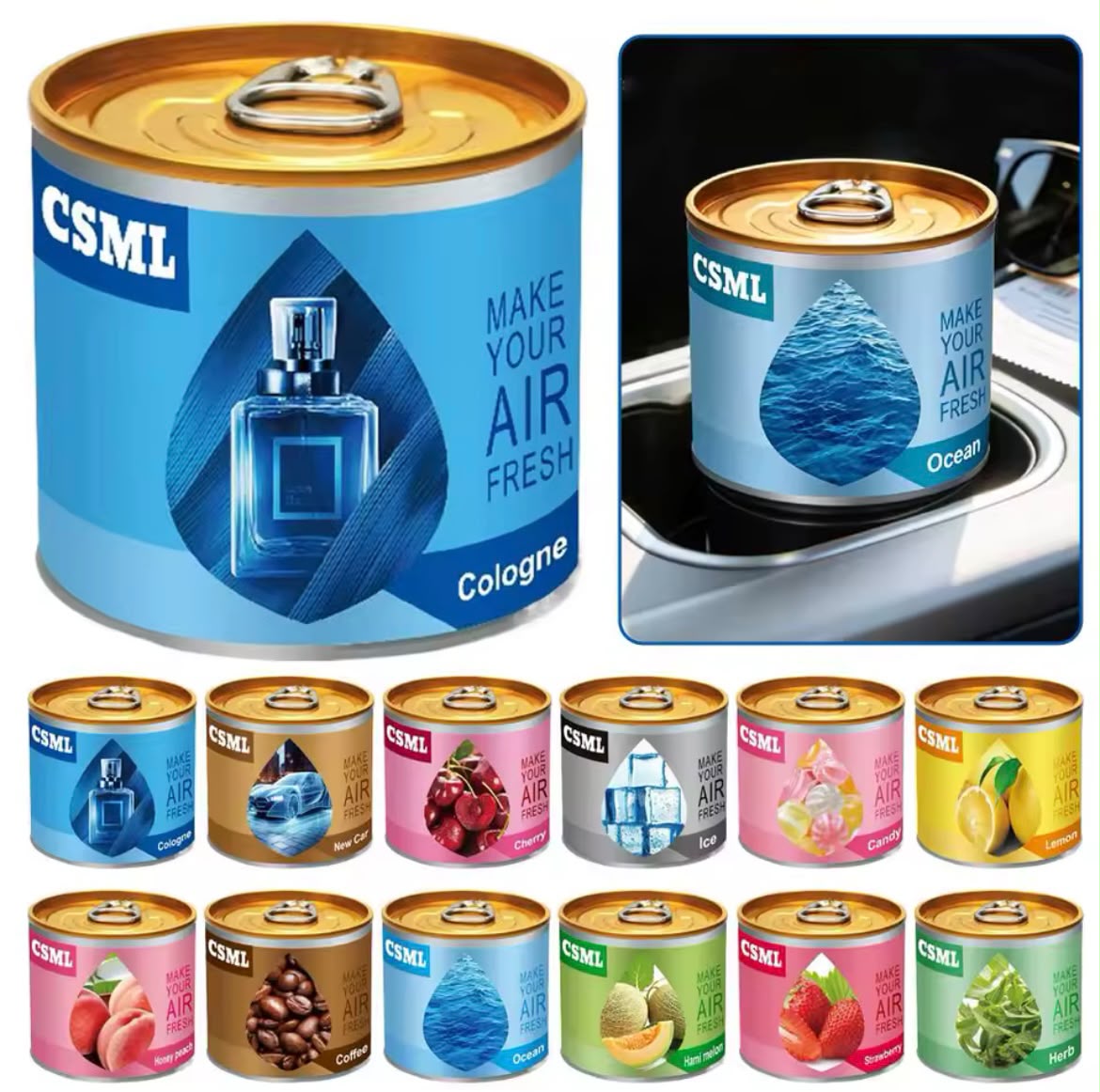 Air Freshener Car Solid Bubble Gum Scent Organic Cans Odor Eliminator Essential Long-Lasting Strong Fragrance For Auto Home