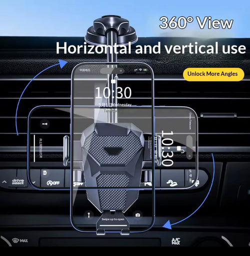 New Model Car-mounted Mobile Phone Holder - Automatically Locking Car Multi-functional Telescopic Suction Cup Air Outlet Support