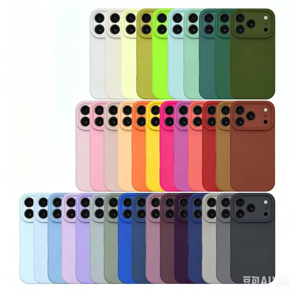 Original Square Liquid Silicone Phone Case for iPhone 17 16 15 14 13 12 Pro MaxLuxury Camera Protective Cover