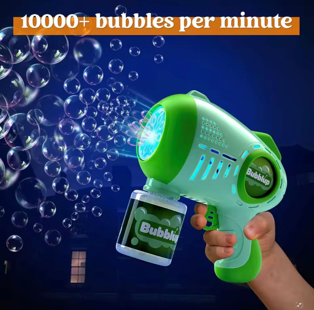 Sloosh 2 Kids Bubble Guns with 4 Bottles Solution Automatic Bubble Machine Gun with 8 Holes for Kids Summer Toys Birthday Gift