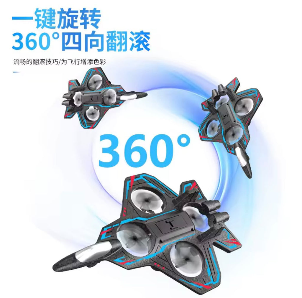 Remote Control Fighter Kids Flying Helicopter RC Hobby Jet Plane 2.4G Stunt Foam Fighter Airplane Toy Drone With Light